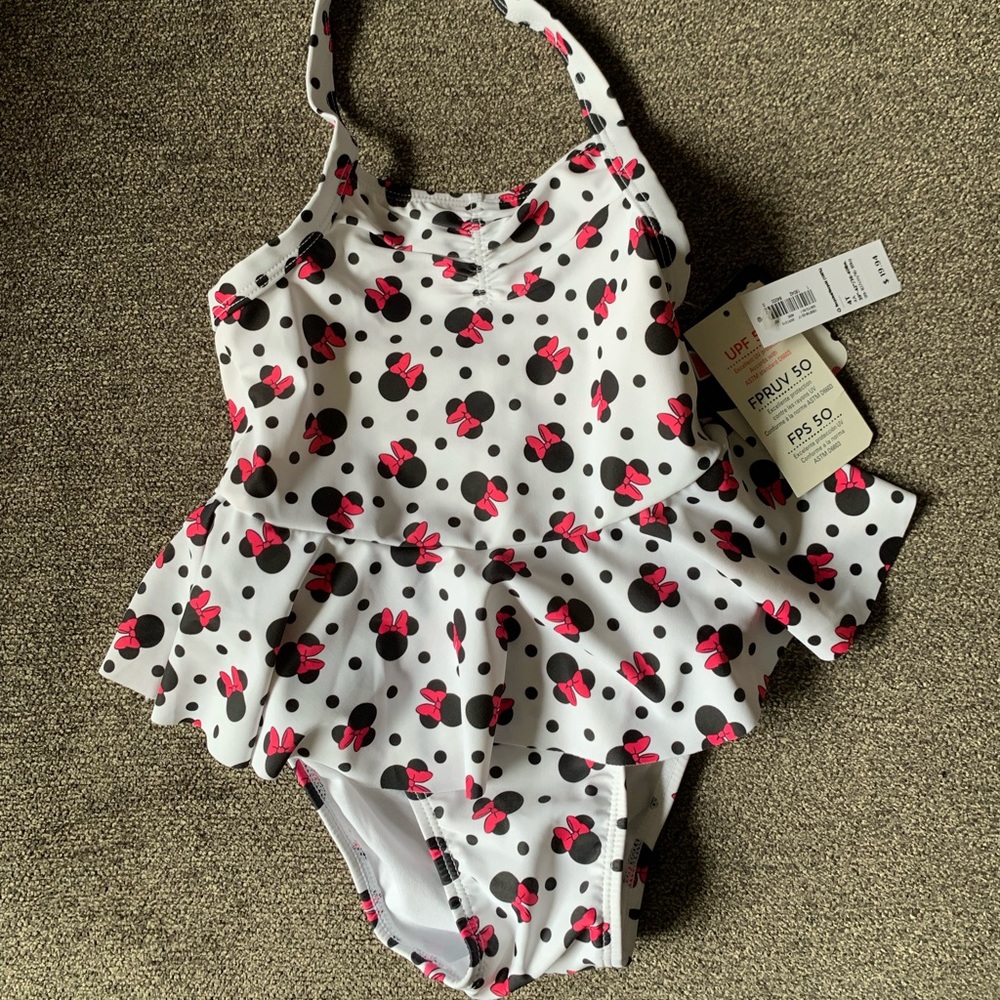 Girls Minnie Mouse Swim Suit